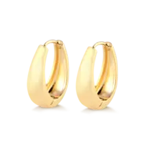 Argola Lisa 24x18mm Folheada a Ouro 18k
