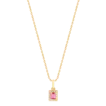 Gargantilha Retangular Cristal Com Pedras de Zircônia Folheada a Ouro 18k