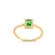 Anel Retangular Cristal Com Pedras de Zircônia Folheado a Ouro 18k