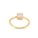Anel Retangular Cristal Com Pedras de Zircônia Folheado a Ouro 18k