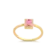 Anel Retangular Cristal Com Pedras de Zircônia Folheado a Ouro 18k