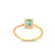Anel Retangular Cristal Com Pedras de Zircônia Folheado a Ouro 18k