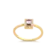 Anel Retangular Cristal Com Pedras de Zircônia Folheado a Ouro 18k