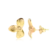 Brinco Flor Textura Com Zircônia Folheado a Ouro 18k