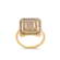 Anel Quadrado Cravejado Com Zircônias Folheado a Ouro 18k