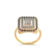 Anel Quadrado Cravejado Com Zircônias Folheado a Ouro 18k