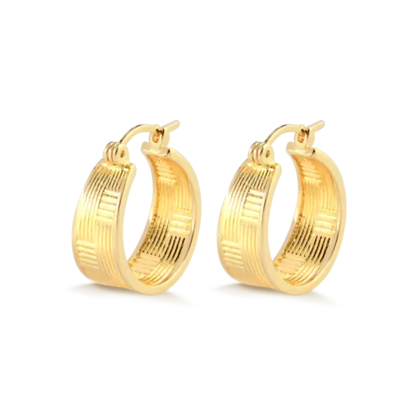 Argola Frisada 22mm Folheada a Ouro 18k