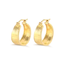 Argola Frisada 22mm Folheada a Ouro 18k