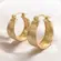 Argola Frisada 22mm Folheada a Ouro 18k