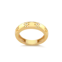 Anel 4 Flores Com Zircônia Folheado a Ouro 18k