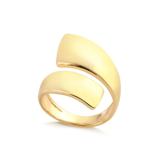 Anel Regulável Liso Folheado a Ouro 18k