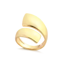 Anel Regulável Liso Folheado a Ouro 18k