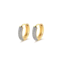 Argola Click 10mm Com Zircônias Folheada a Ouro 18k