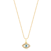 Gargantilha Olho Grego Cravejada Com Zircônia Folheada a Ouro 18k