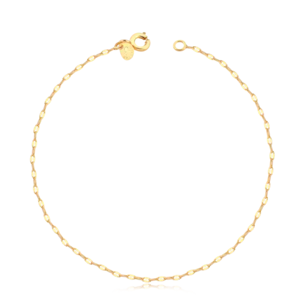 Tornozeleira Lisa Folheada a Ouro 18K