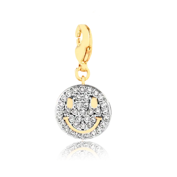 Pingente Emotion Smile Cravejado de Zircônia Folheada a Ouro 18k