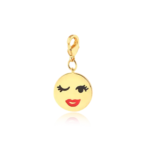 Pingente Emotion Piscando Folheada a Ouro 18k