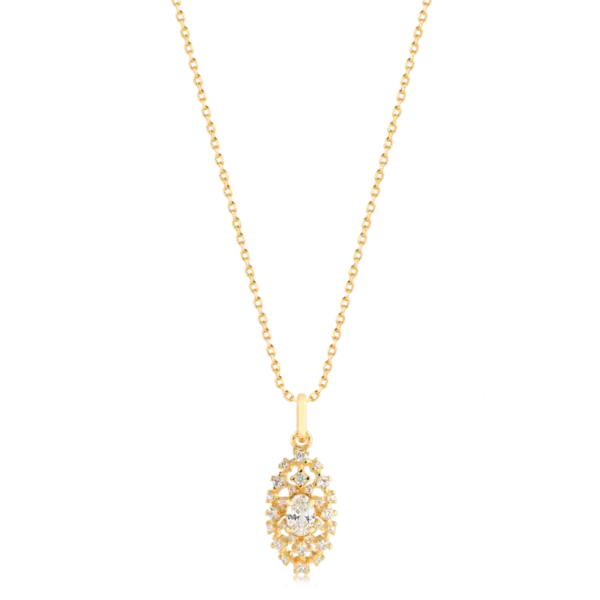 Pingente Com Pedras de Zircônia Folheado a Ouro 18k