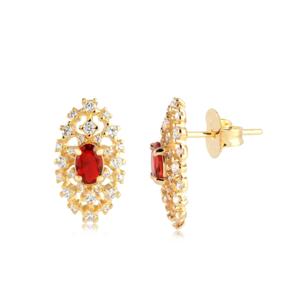 Brinco Com Pedras de Zircônia Folheado a Ouro 18k