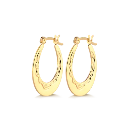 Argola Oval Folheada a Ouro 18k