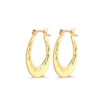 Argola Oval Folheada a Ouro 18k