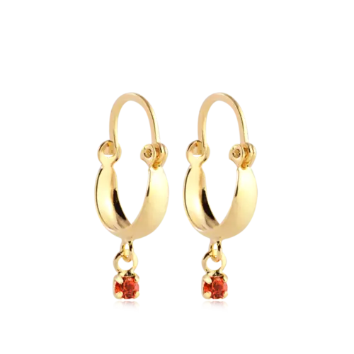 Argola Lisa Com Zircônia Folheada a Ouro 18k