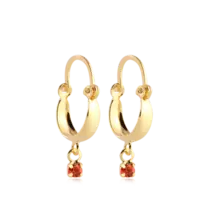 Argola Lisa Com Zircônia Folheada a Ouro 18k