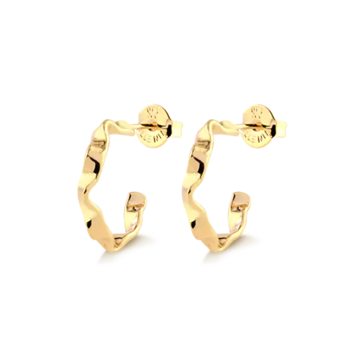 Argola Ondulada 19mm Folheada a Ouro 18k