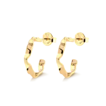 Argola Ondulada 19mm Folheada a Ouro 18k