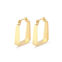 Argola Quadrada Lisa 19x19mm Folheada a Ouro 18k