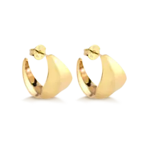 Argola Curvada Lisa Folheada a Ouro 18k