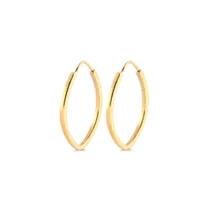 Argola Lisa Oval 13x21mm Folheada a Ouro 18k