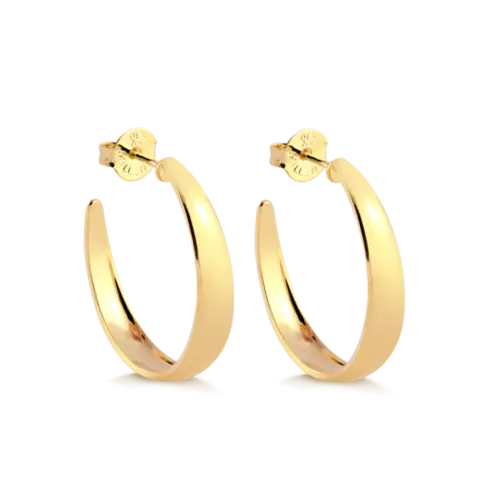 Argola Lisa 27mm Folheada a Ouro 18k