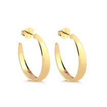Argola Lisa 27mm Folheada a Ouro 18k