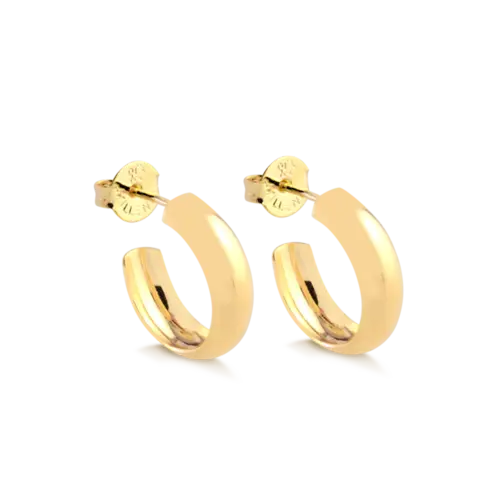 Argola Lisa 16mm Folheada a Ouro 18k