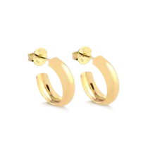 Argola Lisa 16mm Folheada a Ouro 18k