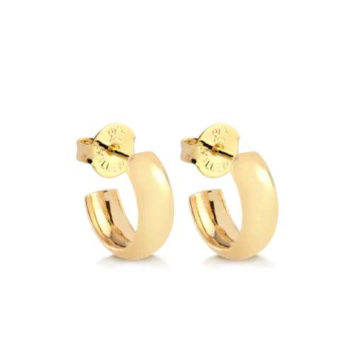 Argola Lisa 14mm Folheada a Ouro 18k
