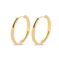 Argola Lisa 27mm Folheada a Ouro 18k