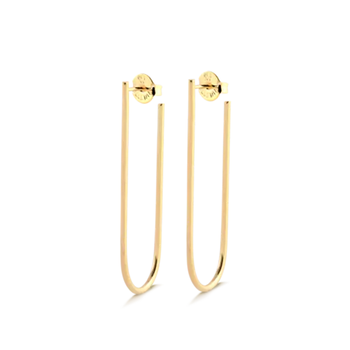 Argola Fina Oval 50x15mm Folheada a Ouro 18k
