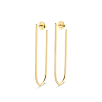 Argola Fina Oval 50x15mm Folheada a Ouro 18k