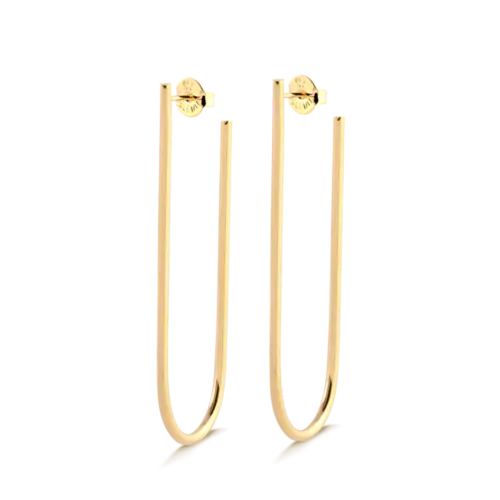 Argola Fina Oval 60x15mm Folheada a Ouro 18k