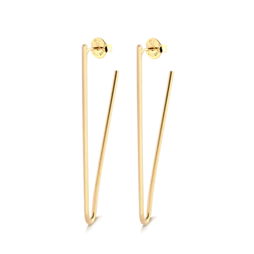Brinco Formato V 60mm Folheado a Ouro 18k