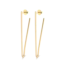 Brinco Formato V 60mm Folheado a Ouro 18k