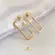 Argola Retangular 34x13mm Folheada a Ouro 18k