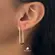 Argola Retangular 34x13mm Folheada a Ouro 18k