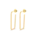 Argola Retangular 34x13mm Folheada a Ouro 18k