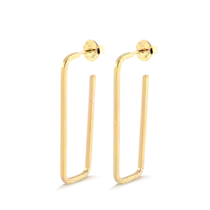 Argola Retangular 41x13mm Folheada a Ouro 18k
