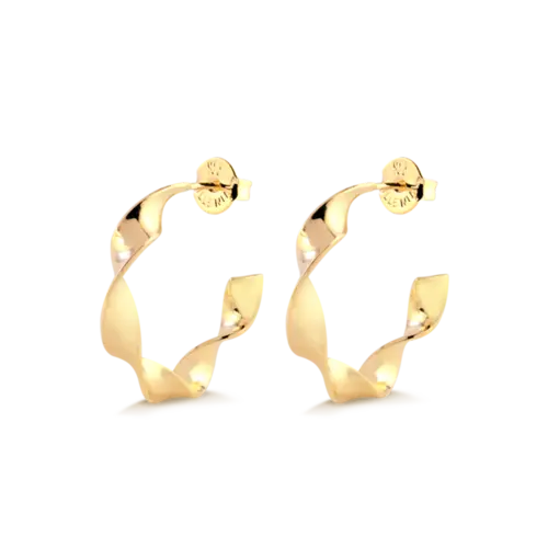 Argola Trançada 27mm Folheada a Ouro 18k