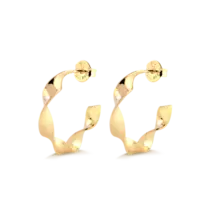 Argola Trançada 27mm Folheada a Ouro 18k