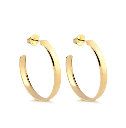 Argola Lisa 35mm Folheada a Ouro 18k
